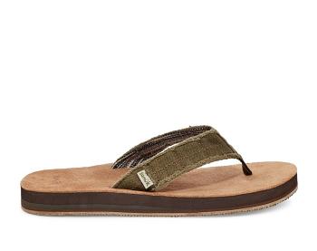 Sanuk Fraid Not Soft Top Eco Friendly Flip Flop Herr Mörkolivgröna | Sverige 379BEX